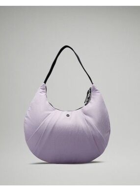 lululemon athletica Lavender Crescent Shoulder Bag with Black Strap